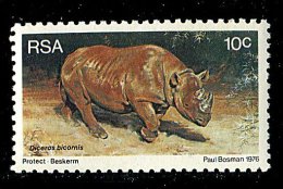 (cl. 3 - P.50) Afrique Du Sud **  N° 406 (ref. Michel Au Dos) - Rhinocéros Noir - - Used Stamps