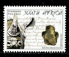 (cl. 3 - P.50) Afrique Du Sud **  N° 1396 (ref. Michel Au Dos) - Rhinocéros Noir - - Gebruikt