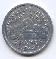 2 Francs  "Etat Français"  1943   TTB  Boite2 - 2 Francs