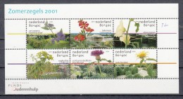 Nederland 2001 Nvph Blok 1973, Mi Nr 1882-1884  Zomerzegels Bloemen, Flowers  Met Pen Is De Waarde Rechts Opgeschreven - Nuevos