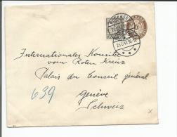 Danemark, Enveloppe Entier Postal + Timbre, Bogense - Croix Rouge Genève (26.6.40) - Enteros Postales