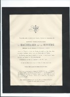 Annonce Messe/Monsieur Marie Joseph Henri Le Bachalier De La Riviére/  /21 Ans /Hopital Militaire/Rouen/1893  FPD59 - Décès