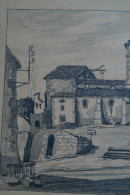 87 - ORADOUR SUR GLANE - TRES RARE DESSIN SEPTEMBRE 1945- F. DUBREUIL- A M. CARDON DIRECTEUR REGION SUD OUEST SNCF - Disegni