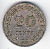 **** MALAYA - 20 CENTS 1950 GEORGE VI **** EN ACHAT IMMEDIAT !!! - Kolonies