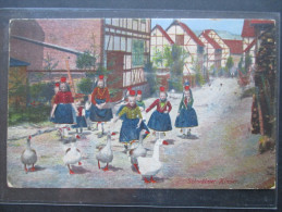 AK 1918 Schwälmer Kinder. No 155 Hessische Trachten. Kinder Mit Gänsen - Personnages