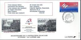 FRANCE : Carte Bicentenaire De La Révolution Française "er Janvier 1989 Auxerre " - Franz. Revolution
