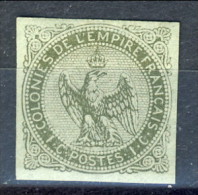 Colonie Francesi, Emissioni Generali 1859-65   N. 1 C. 1 Verde Oliva MNG Nuovo Senza Gomma - Eagle And Crown