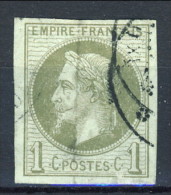 Colonie Francesi, Emissioni Generali  1871-72 N. 7 C. 1 Verde Oliva Usato - Napoleon III