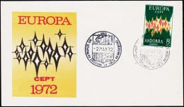 1972. EUROPA CEPT 8 PTAS FDC ANDORRA 2.MAY.72.  (Michel: 71) - JF182082 - Autres & Non Classés