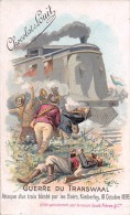 03405 "CHOCOLAT LOUIT FRERES & CO-GUERRE DU TRANSWAAL - ATTAQUE D'UN TRAIN BLINDE....18/10/1899" MILITARI  FIGUR. ORIG. - Schokolade