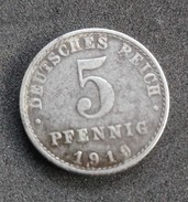 Allemagne 5 Pfennig 1919  Deutsches Reich - 10 Pfennig