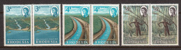 Rhodesia 1965 Mint No Hinge, Pairs, Sc# 203-205, SG 354-356 - Rhodesia (1964-1980)