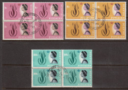 Pitcairn Islands 1968 First Day Of Issue, Blocks, Cancelled, Sc# 88-90, SG - Pitcairn Islands