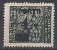 Istria Litorale Yugoslavia Occupation, Porto 1946 Sassone#16 Overprint II, Mint Hinged - Jugoslawische Bes.: Istrien