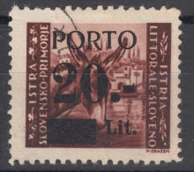 Istria Litorale Yugoslavia Occupation, Porto 1945 Sassone#5 Overprint I, Used - Jugoslawische Bes.: Istrien