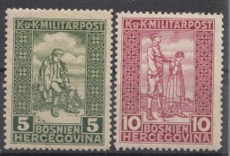 Austria Occupation Of Bosnia 1916 Mi#97-98 Mint Hinged - Unused Stamps