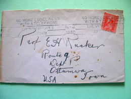 New Zealand 1930 Cover To USA - Geaorge V In Field Marshal Uniform - Telephone Slogan - Cartas & Documentos