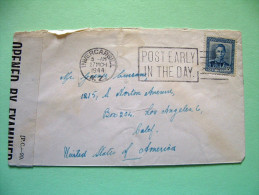 New Zealand 1944 Censored Cover To USA - King George VI - Lettres & Documents