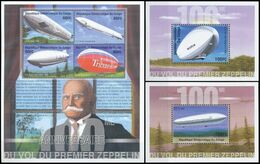 République Démocratique Du Congo - BL192 + BL193/194 - Centenaire Du Zeppelin - 2001 - MNH - Mint/hinged