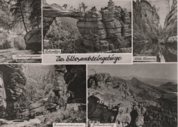 Elbsandsteingebirge - S/w Mehrbildkarte 2 - Bastei (sächs. Schweiz)