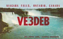 QSL Card Amateur Radio CB Canada Niagara Falls Ontario 1964 Waterfall Chute D' Eau Waterval - Amateurfunk