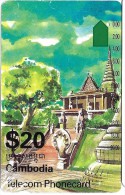 TELECARTE PHONECARD CAMBODGE CAMBODIA  20 $ TEMPLE RUINES - Cambodja