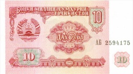 Billet Tadjikistan 10 Roubles NEUF - Tayikistán