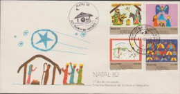 O) 1982 BRAZIL, CHRISTMAS, A HORSE TO BELEN, ANGELS, PAINTING, SLIGHT TONED, FDC XF - FDC