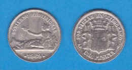 GOBIERNO PROVISIONAL  1 PESETA   1.869  "GOBIERNO PROVISIONAL"  HISPANIA SC/UNC  Réplica  T-DL-11.457 - Essais & Refrappes