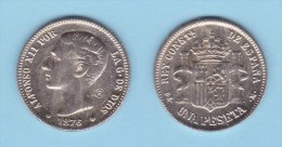 ALFONSO XII  1 PESETA   1.876  SC/UNC  Réplica  T-DL-11.458 - Ensayos & Reacuñaciones