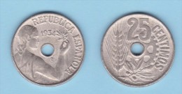 II REPÚBLICA  25  CÉNTIMOS   1.934    SC/UNC  Réplica  T-DL-11.452 - 25 Centiemos