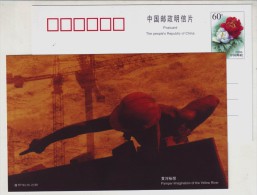 Delcampe - Pamper Imagination Of The Yellow River,CN 99 Construction Xiaolangdi Multipurpose Hydro Power Project Pre-stamped Card - Eau