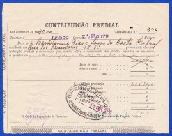 1940 - CONTRIBUIÇÃO PREDIAL -- CACHET - TESOURARIA DA FAZENDA PÚBLICA . 2º BAIRRO FISCAL DE LISBOA - Brieven En Documenten