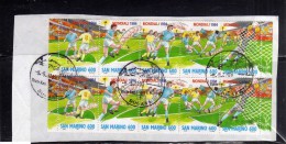 SAN MARINO 1994 CAMPIONATI MONDIALI DI CALCIO CHAMPIONSHIP SOCCER USA 94 SERIE COMPLETA COMPLETE SET USATA USED OBLITERE - Gebraucht