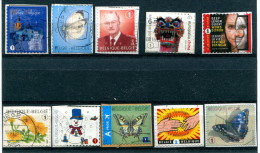 Belgique : Lot De 10 Timbres Sur Fragment - Oblitérés