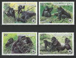 Ruanda 1985, Mi 1292-95 ** MNH - Gorilles