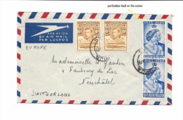 BASUTOLAND, MORIJA, 1949, Crocodile, Queen + King Wedding, Cover To Switzerland Suisse, Mariage Royal, Lettre - 1933-1964 Crown Colony
