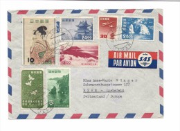 JAPAN 1956 Great Franking On SWISS TEAM KOREA WAR Airmail Cover To Switzerland Neutral Nations Supervisory Commission, - Lettres & Documents