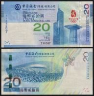 Hong Kong China, BOC 2008 Beijing Olympic Commemorative $20 Banknotes - Hong Kong