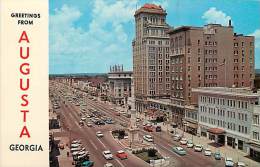 258737-Georgia, Augusta, Broad Street, Looking West, Business Section, 1950s Cars, Nelson Jones By Dexter Press No 50685 - Augusta