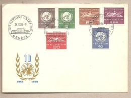 ONU Uffici Europei - Busta FDC Con Annullo Speciale: Decennale Dell'ONU - 1955 - Autres & Non Classés