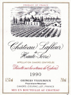 ETIQUETTE NEUVE VIN CAHORS Château Lafleur De Haute Serre 1990 Vigouroux Propiétaire à Cieurac Lot - Cahors