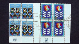 UNO-New York 346/7 A Yv 314/5 Sc 322/3 Oo/FDC-cancelled EVB ´D´, 35 Jahre Vereinte Nationen (UNO) - Used Stamps