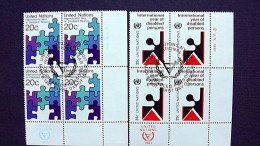 UNO-New York 367/8 Yv 335/6 Sc 343/4 Oo/FDC-cancelled EVB ´D´, Internationales Jahr Der Behinderten - Used Stamps