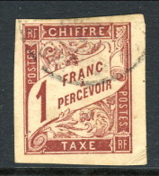 Colonie Francesi, Emissioni Generali Timbre Tax 1884 N. 15 Fr 1 Marrone Usato - Taxe