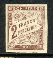 Colonie Francesi, Emissioni Generali Timbre Tax 1884 N. 16 Fr 2 Marrone MH - Taxe