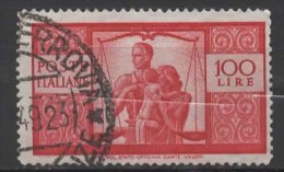 ITALY 1945  Work, Justice And Family -100l. - Red   FU - Used