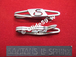 Ancienne Pince à Cravate En Métal Argenté Avec Initiale "S" (Boutons Le Sphinx) (années 40/50) - Accessories