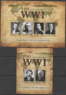 GUYANA ,2014, MNH,WWI, LEADERS OF WWI, TSAR NICHOLAS, KING ALBERT I , PRESIDENT WILSON,SHEETLET+S/S, HIGH FV - Prima Guerra Mondiale
