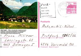 ALLEMAGNE. Carte Pré-timbrée Ayant Circulé En 1986. Inzell. - Illustrated Postcards - Used